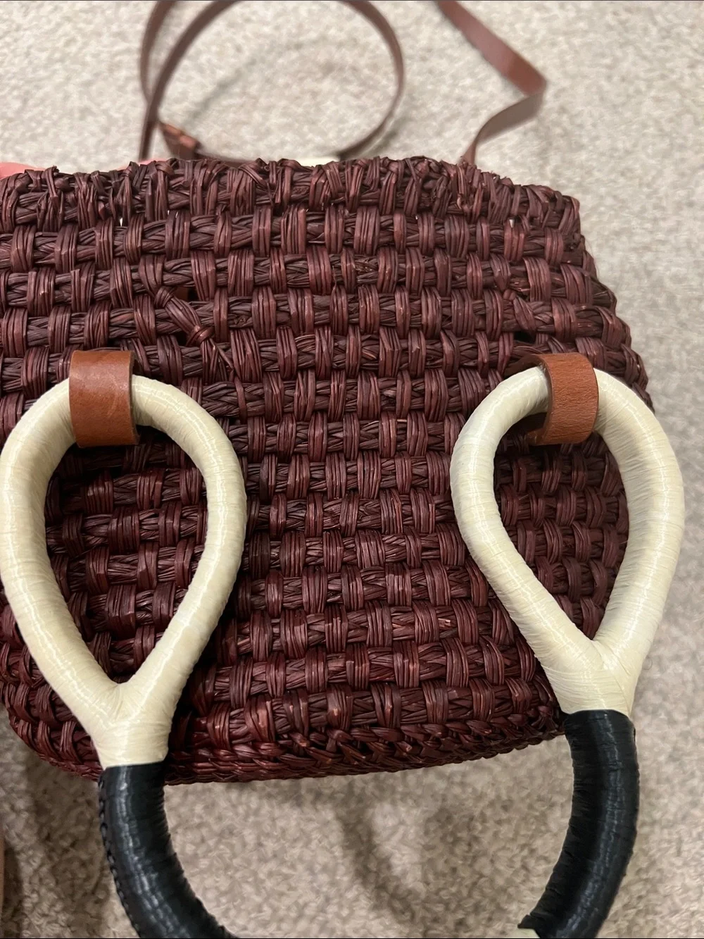 Johanna Ortiz reddish Confronting Love mini bucket bag Cream & Black handles - Picture 4 of 6